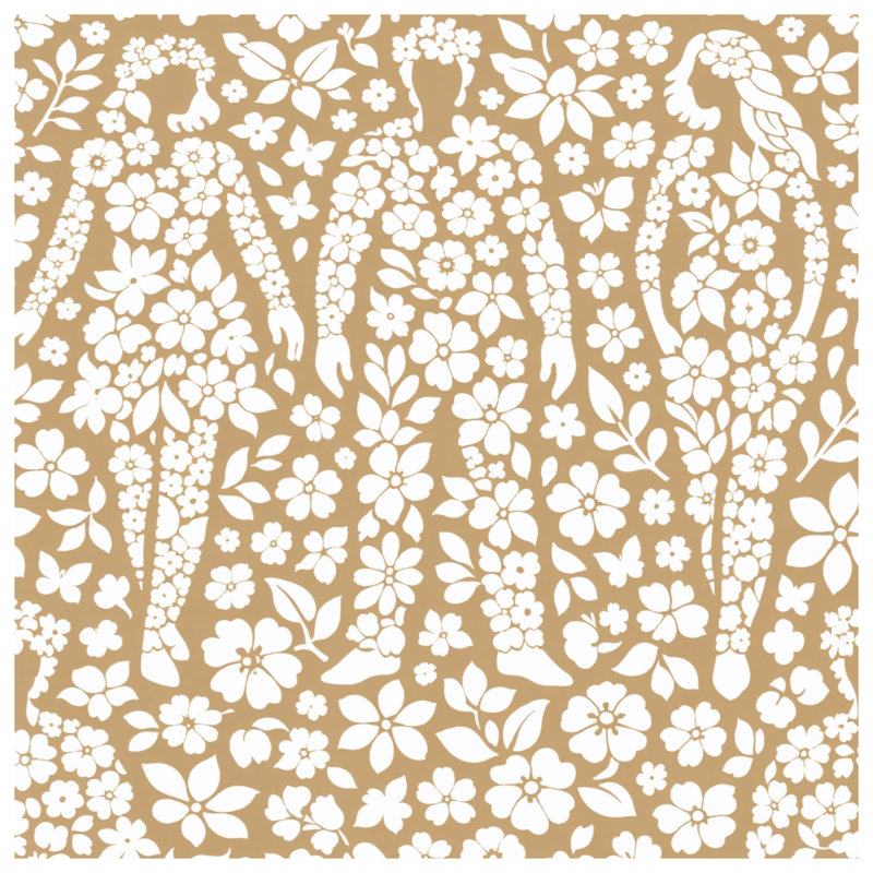 Floral Human Silhouettes Shower Curtains Extra Long, 70in W x 93in H