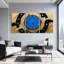 Boussole dorée avec étoiles et vagues, ensemble de 3 impressions sur toile-1030455283
