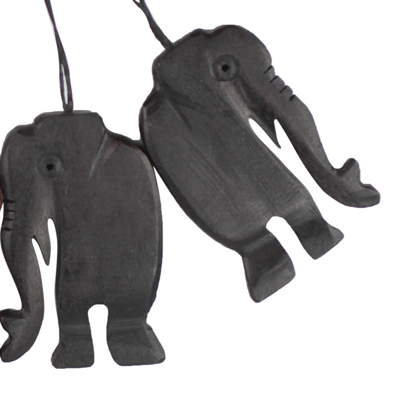 Ornement figurine suspendu en bois jaunt ébène jungle