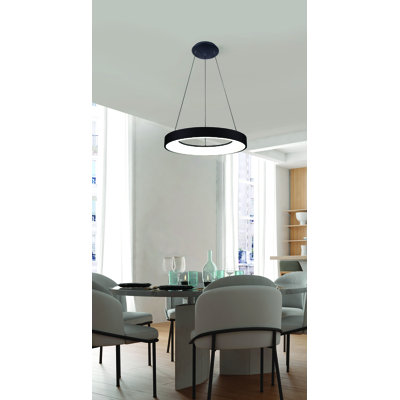 1 - Light LED Wagon Wheel Pendant