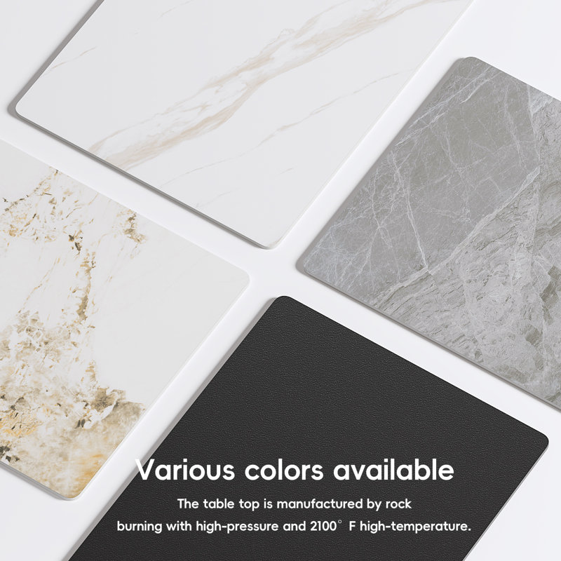 Black Sintered Stone Rectangular Beveled Edge Ceramics Table Top