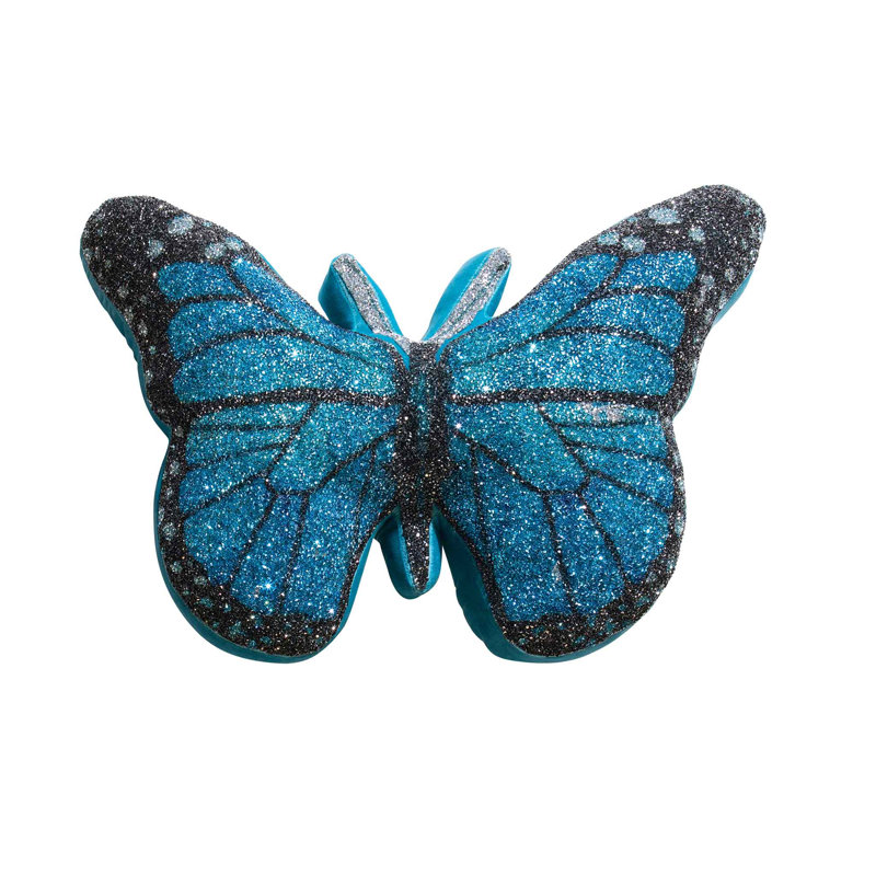 Coussin papillon Sparkles Home Luminous Collection | Velours strass | Coussin décoratif