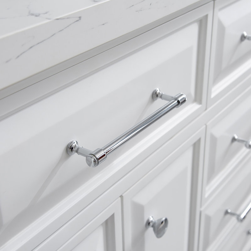 Palace 60'' W Double Vanity, Pure White, Stainless Steel