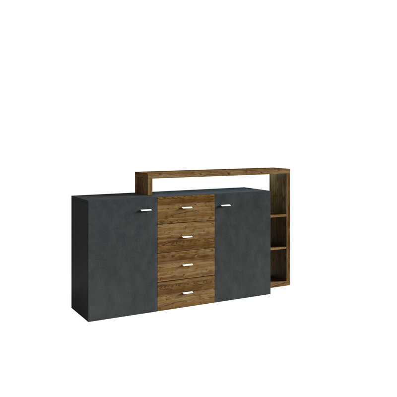 Carnahagh 180cm Sideboard, Black/Dark Brown