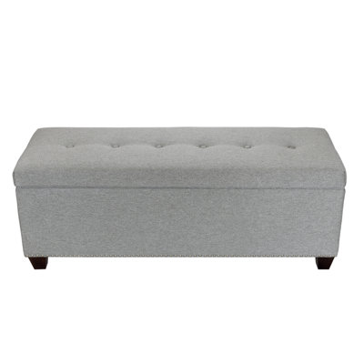Banc de rangement à couvercle rabattable en tissu d'ameublement Lalonde
