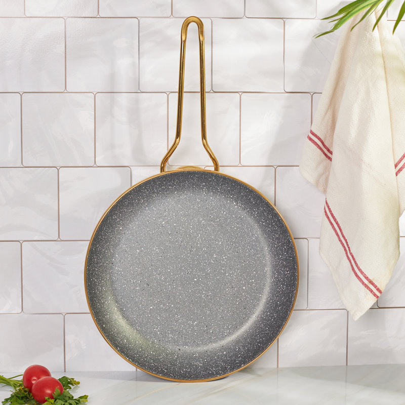 Karaca Troy Enamel Induction Frying Pan, 26cm, Black/Gold
