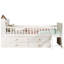 Structure de lit plateforme simple pour lit blanc avec 4 tiroirs de rangement, garde-corps sur toute la longueur, tête de lit à tablette et 2 marches, pas de sommier requis, assemblage simple, blanc-1446013030