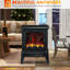 Poêle électrique, foyer autoportant de 18 po avec flamme réaliste, protection contre la surchauffe, portable, 750 W / 1500 W