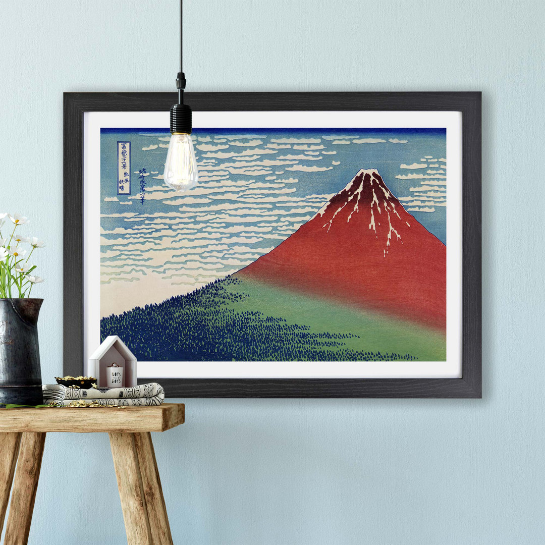 Fine Wind, Clear Morning by Katsushika Hokusai - Framed Print