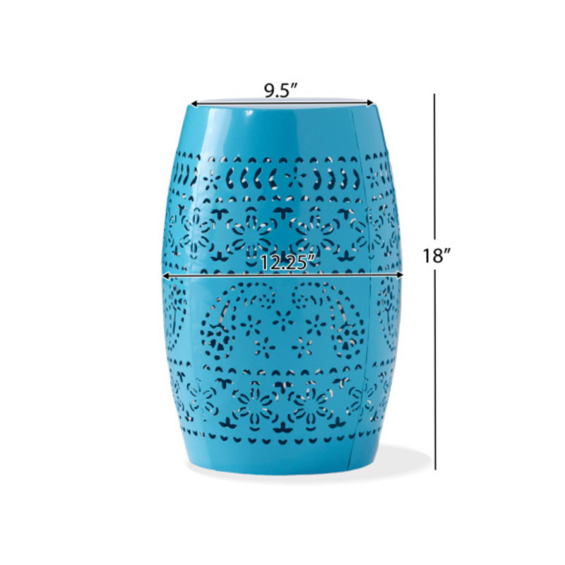 Ruby 12" Blue Cutout Accent Side Table – Outdoor/Indoor Use, Blue