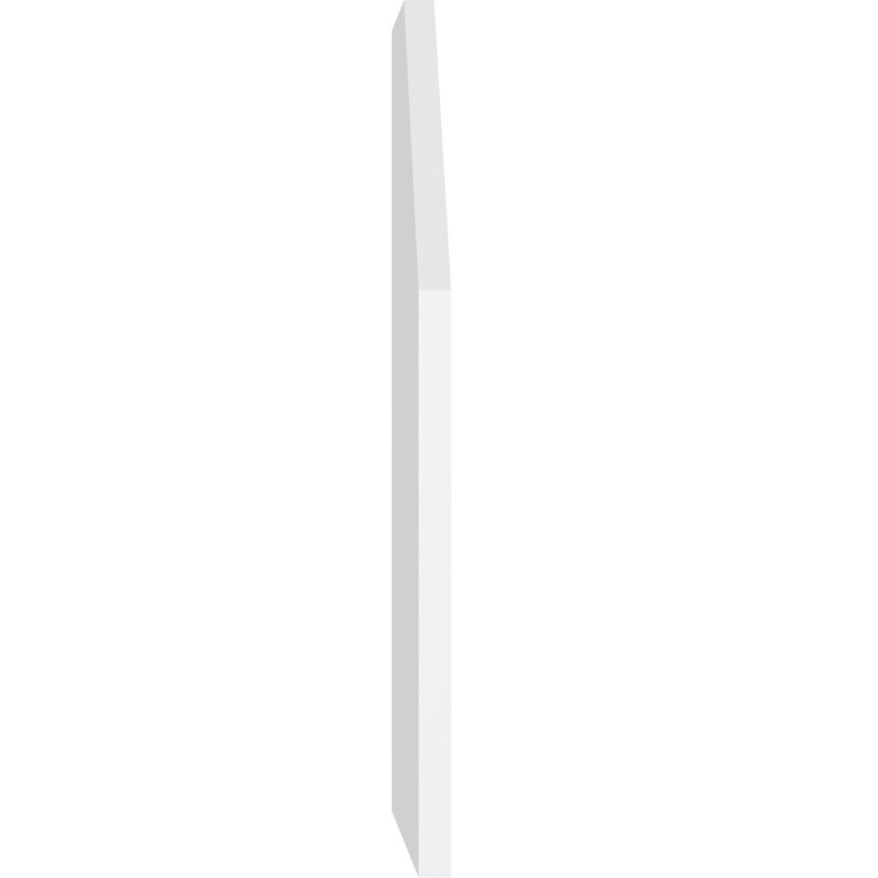 Half Octagon Top Left Surface Mount Non-Functional Standard Frame PVC Gable Vent, 16" H x 14" W x 1" D