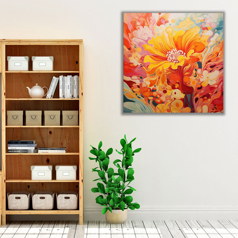 Toiles abstraites | Harmonie florale, Papier, H 12 po x l 12 po x P 0,02 po
