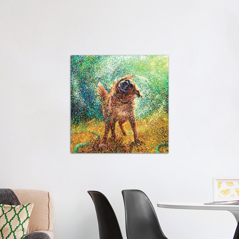 "iris scott-zoe" , reproduction d’art sur toile tendue, H 18 po x l 18 po x P 1,5 po, Toile avec cadre noir, Pas de tapis