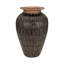 Vase de table décoratif en terre cuite et en rotin fabriqué à la main avec texture artisanale