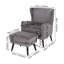Upholstered Wingback Chair with Footstool-2088036188