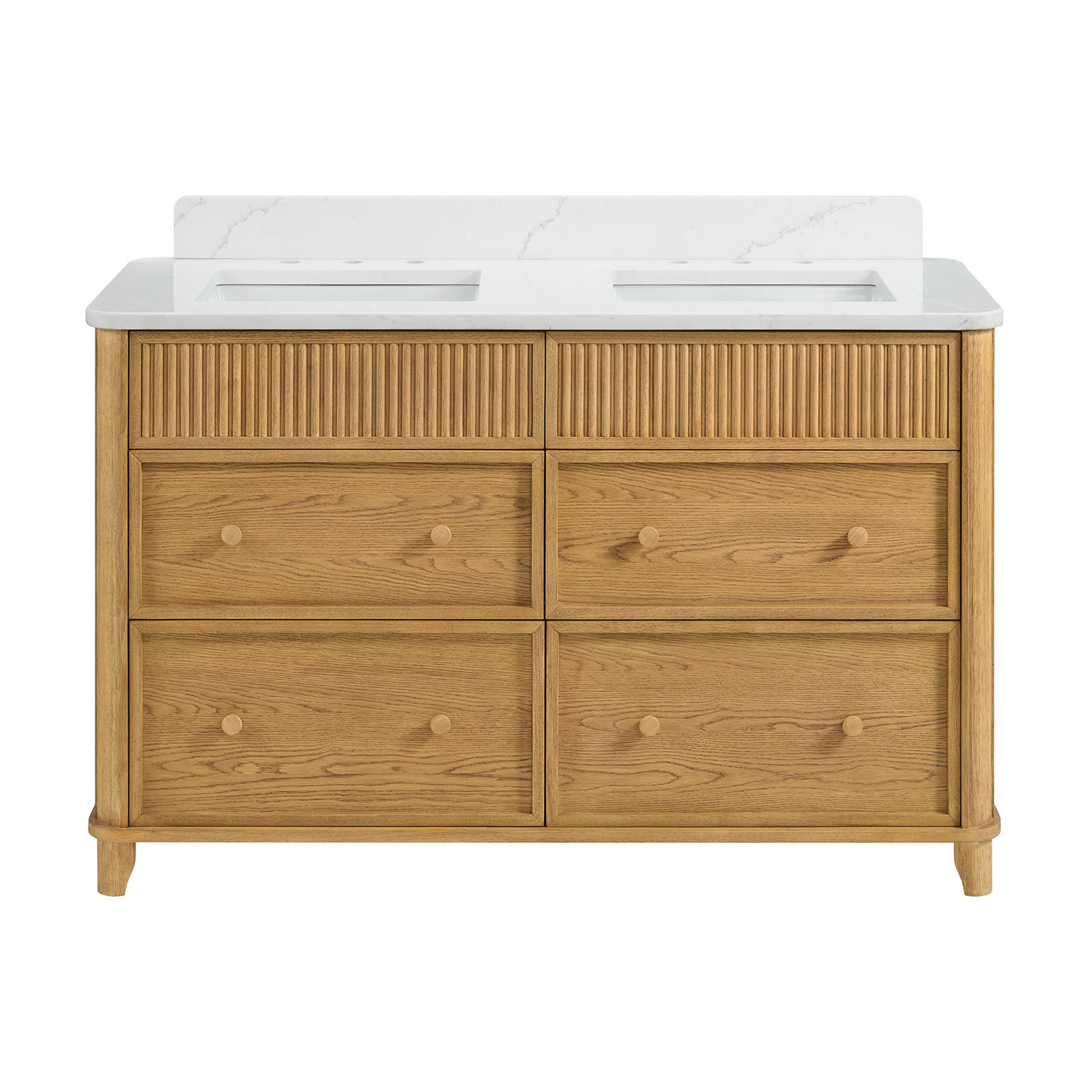 Kennedy Bathroom Vanity In Natural Enhanced Oak, Enhanced Natural Oak, 54"
