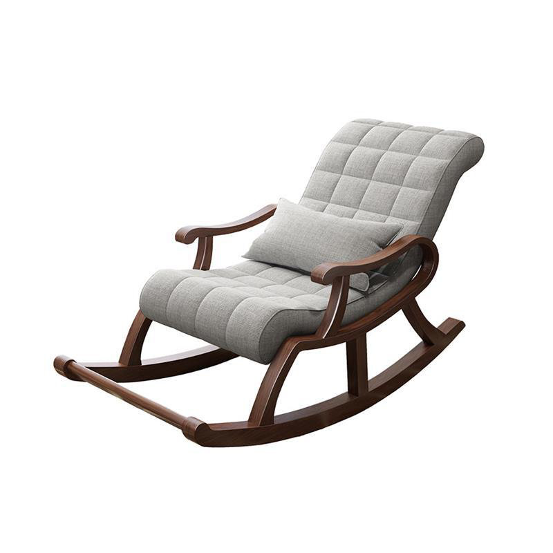 Chaise berçante en bois massif, Gris