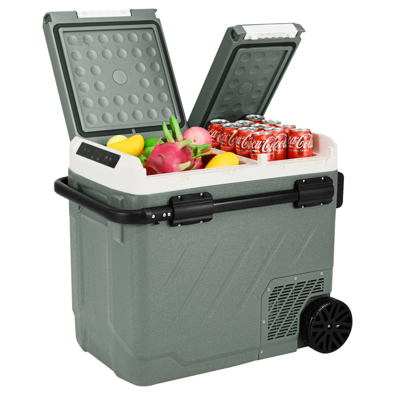 Alpicool 61 Quart Dual Zone Portable Car Refrigerator with Wheels
