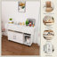 Table pliante multifonctionnelle avec tablettes et roulettes de rangement, table de salle à manger pliable de 47 pouces pour les petits espaces, bureau compact pour la cuisine, dortoir, bureau (blanc)
