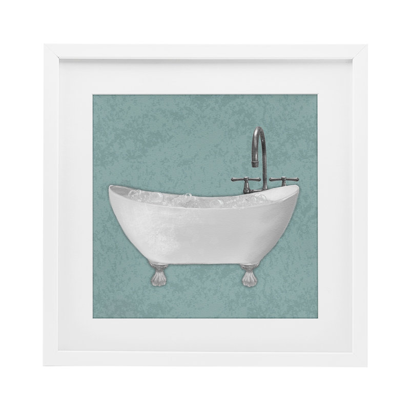 «Simple Bubble Bath over Blue», reproduction encadrée sous verre, design par Matthew Piotrowicz, H 16 po x l 16 po
