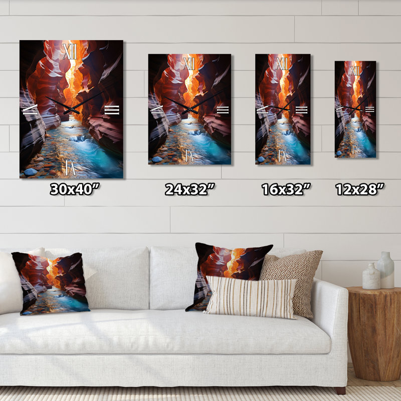 Horloge murale Canyon Rainbow Spectrum I - Paysage et nature, H 32 po x l 16 po x P 1 po