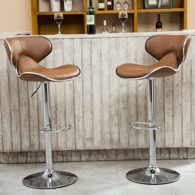 Ensemble de 2 tabourets de bar Upholstery Airlift, Chameau