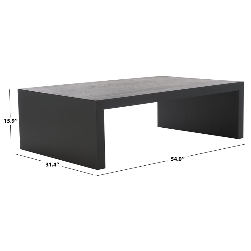 Tawney Rectangle Wood Coffee Table, Black