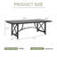 Table de salle à manger rectangulaire en aluminium avec trou pour parasol l 88,4 "x P 40,2"