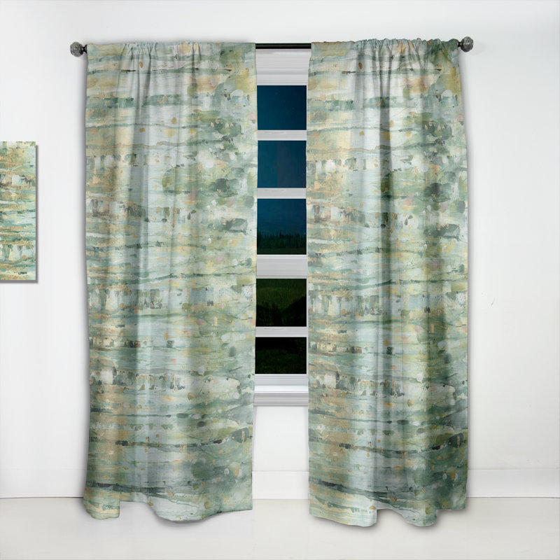 The birch Forest II - Abstract Curtain - Velvet Room darkening - 1 panel, 52"W x 95"L
