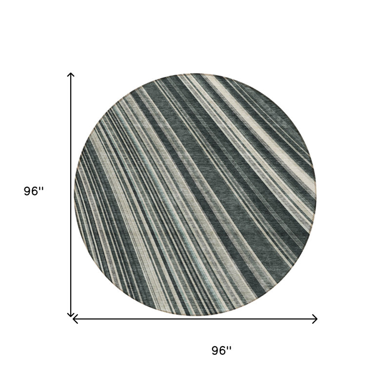 Tapis intérieur lavable rayé 8 pi