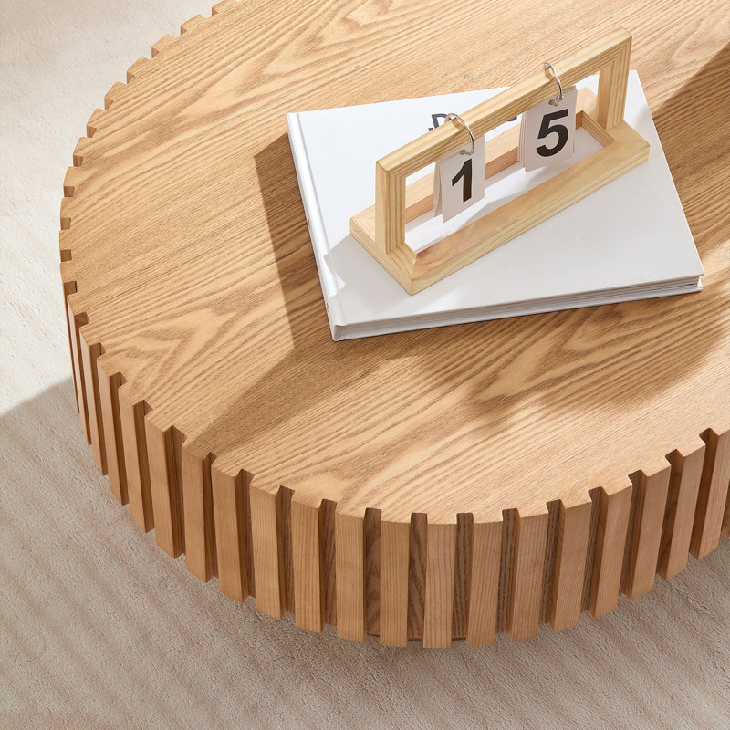 Table basse Lindiwe, Bois de frêne naturel, H 13,78 po x l 43,7 po x P 24,8 po