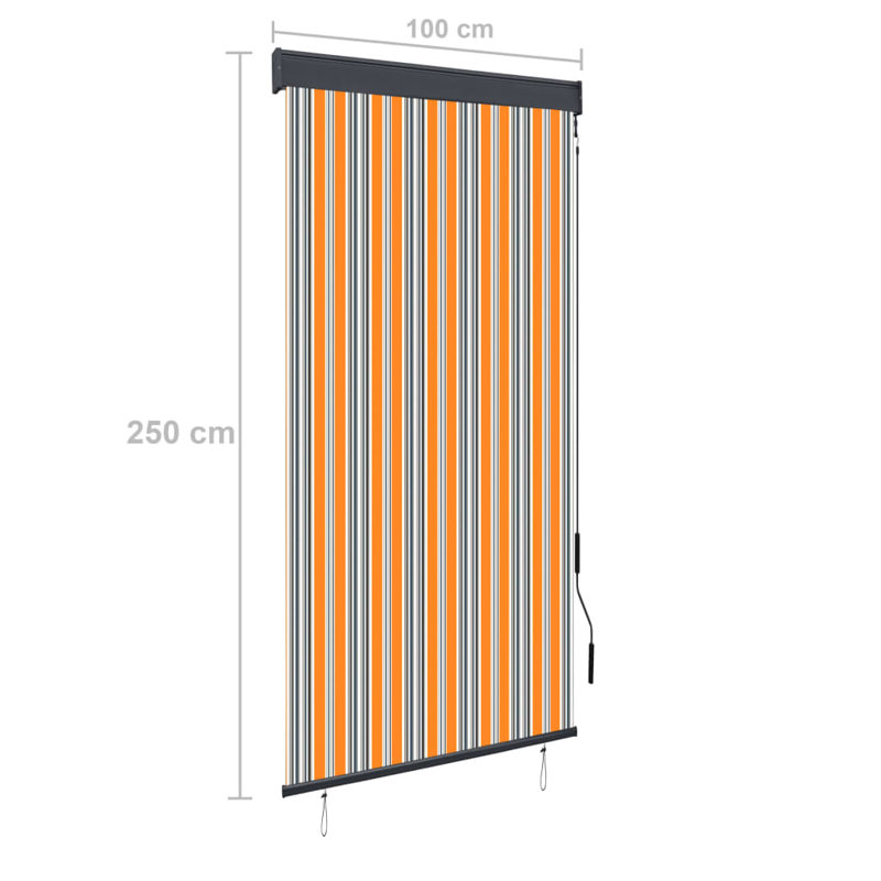 Outdoor Semi Sheer Roller Blind, 250 cm L x 100 cm W