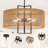 6-Light 23.6" Boho Coastal Rattan Chandelier, Farmhouse Wicker Pendant Light Fixture For Dining Room, Living Room, Kitchen Island, Bedroom, Hallway, Foyer