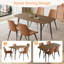 Table de salle à manger de 55 po avec 4 chaises rembourrées-31203938-31203936