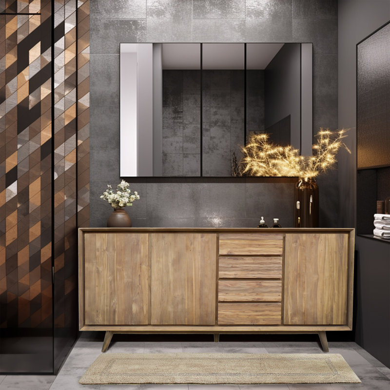 Solid Wood Freestanding Bathroom Cabinet