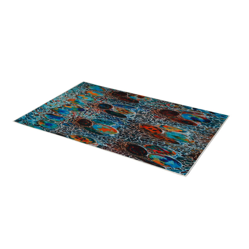 Soft Hall Carpet 2.6 x 4.9 Feet | 100% Polyester, 0.04 in Pile Height | Antibacterial, Non-Slip Underside | Woven with 3D Digital Printing | Machine Washable | Durable & Stylish for Entryways & Living Rooms