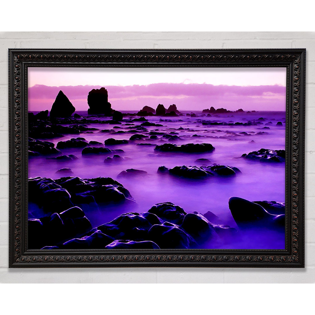 Gerahmtes Wandbild Rocky Purple Mist