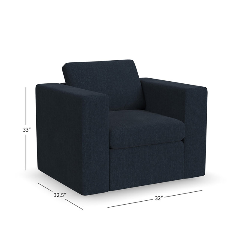 Lockheart 32” Accent Chair Square Arm , Blue