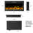 Shelburne 36-Inch Wall Mounted Electric Fireplace - Recessed Heater with Front Vent, Remote, LED Flames, and Log and Crystal Media-1367050030