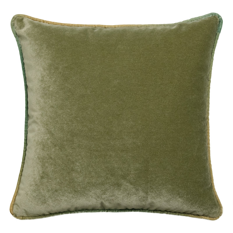 Velvet Pillow Cover & Insert, Scallion, Square 20"