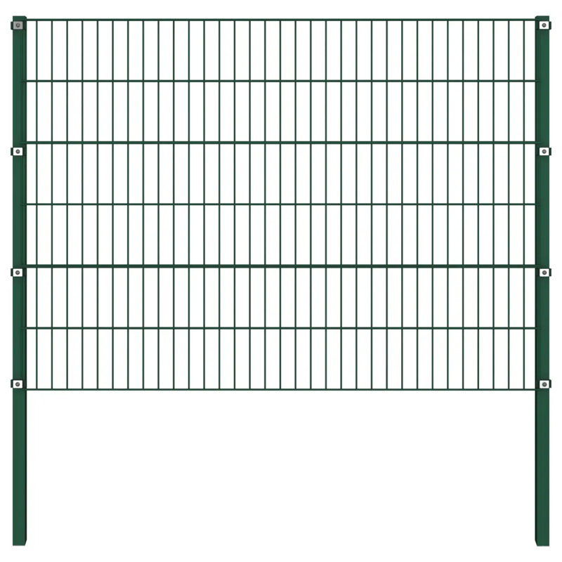 Aairah 50cm H x 167.64cm W Green Metal Fence Panels