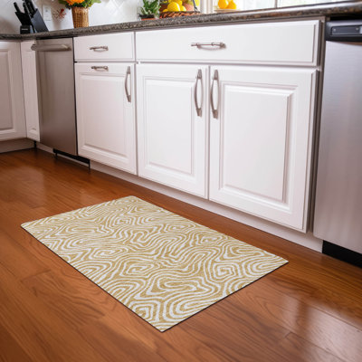  Machine Washable Indoor/Outdoor Chayden ACN1020 Gold Rug