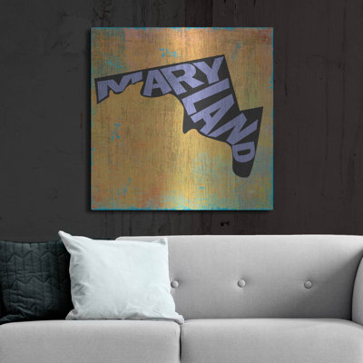 Art mural luxueux en métal «Maryland» par Art Licensing Studio, 36 po x 36 po