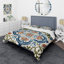Mediterranean Tiles In Retro Blue I BeddingMicrofiber / Polyester Duvet Cover Set