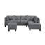 Canapé, chaise et repose-pieds 104,5 po, gris