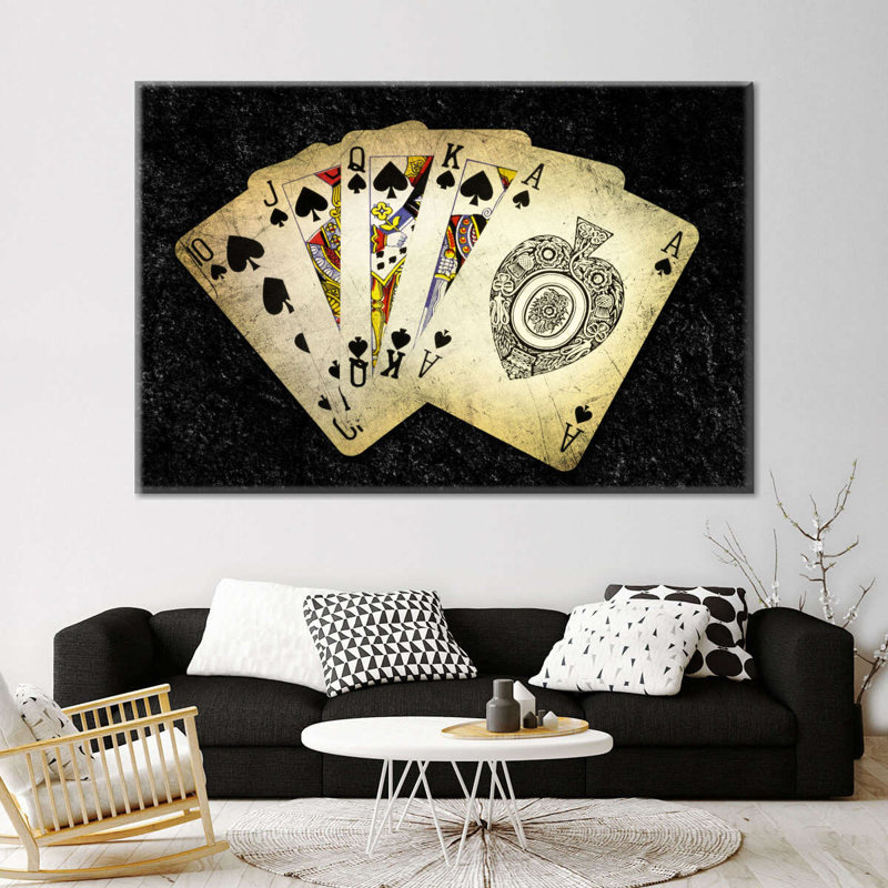 Poker - impression sur toile tendue, H 26 po x l 39 po x P 1,25 po
