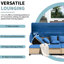 - Patio en résine résistante en bleu, compact pour les terrasses extérieures, coussins inclinables, de rangement et en mousse très réglables-121070424