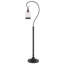 Lampe sur pied lanterne classique Jerry, abat-jour en verre bullé, métal bronze foncé