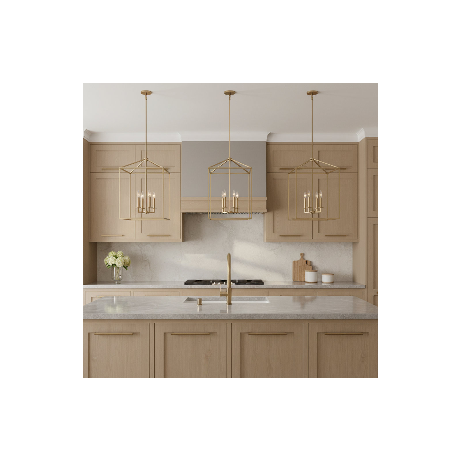 23.25" H x 15.5" W x 15.5" D, Satin Brass, No