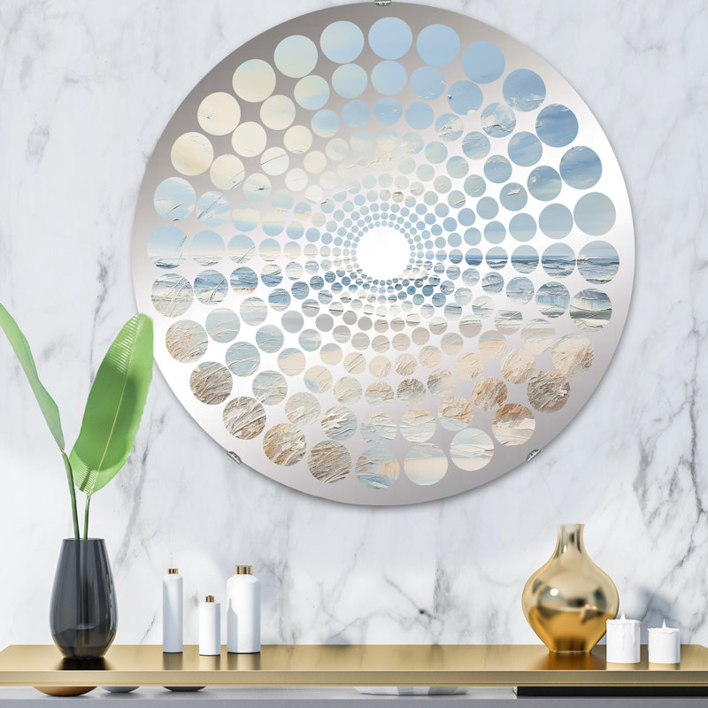 Radial Dot Decorative Mirror , 31.4" x 31.4"